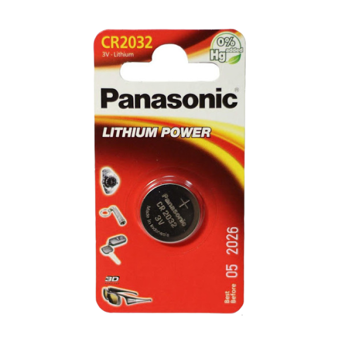 Дисковые батарейки Panasonic CR-2032EL, CR2032, 1шт.