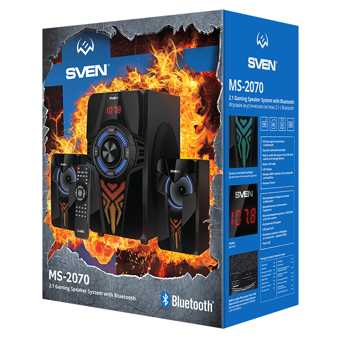 Компьютерные колонки 2.1 SVEN MS-2070, Чёрный