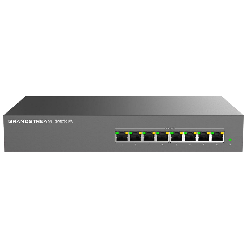 Comutator PoE Grandstream GWN7701PA, 8x IEEE 802.3af/at