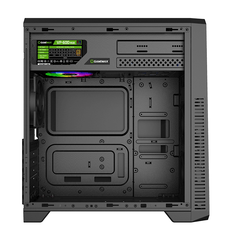 Компьютерный корпус Gamemax G561-FRGB, Midi-Tower, ATX, Чёрный