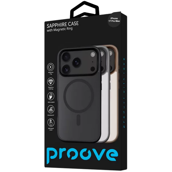 Husă Proove Apple iPhone 17 Pro Max Sapphire with MagSafe Sapphire with MagSafe Black Titanium