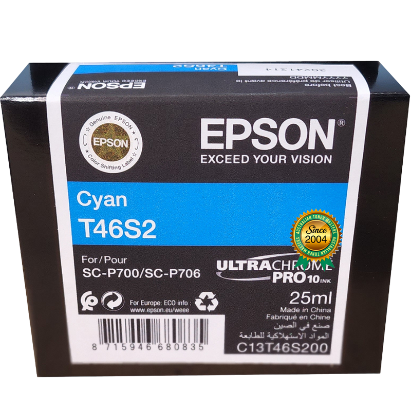 Картридж чернильный Epson T46S UltraChrome Pro 10, C13T46S200, Циан
