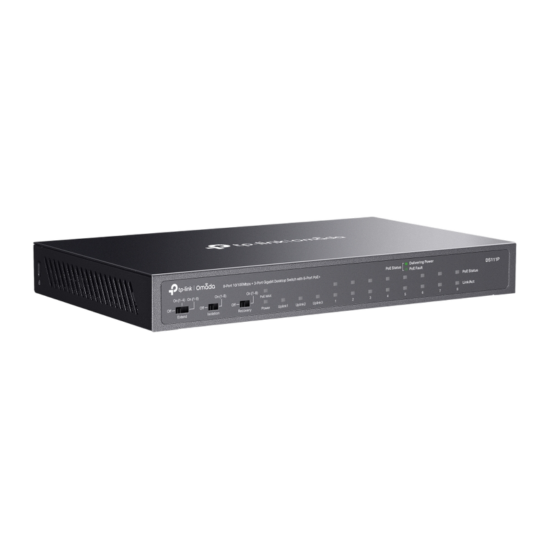 Comutator PoE TP-LINK DS111P, 8x IEEE 802.3af/at PoE+ Ports