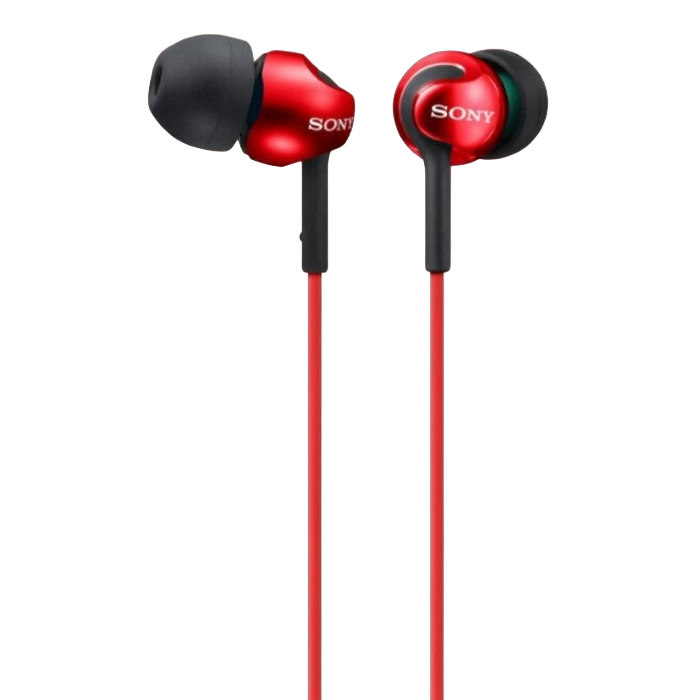 Гарнитура для мобильных телефонов SONY MDR-EX110AP, Проводной аналоговый, Красный