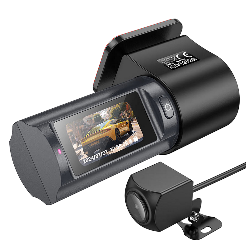 Комплект видеорегистраторов передней и задней панели автомобиля Hoco DV8 Черный