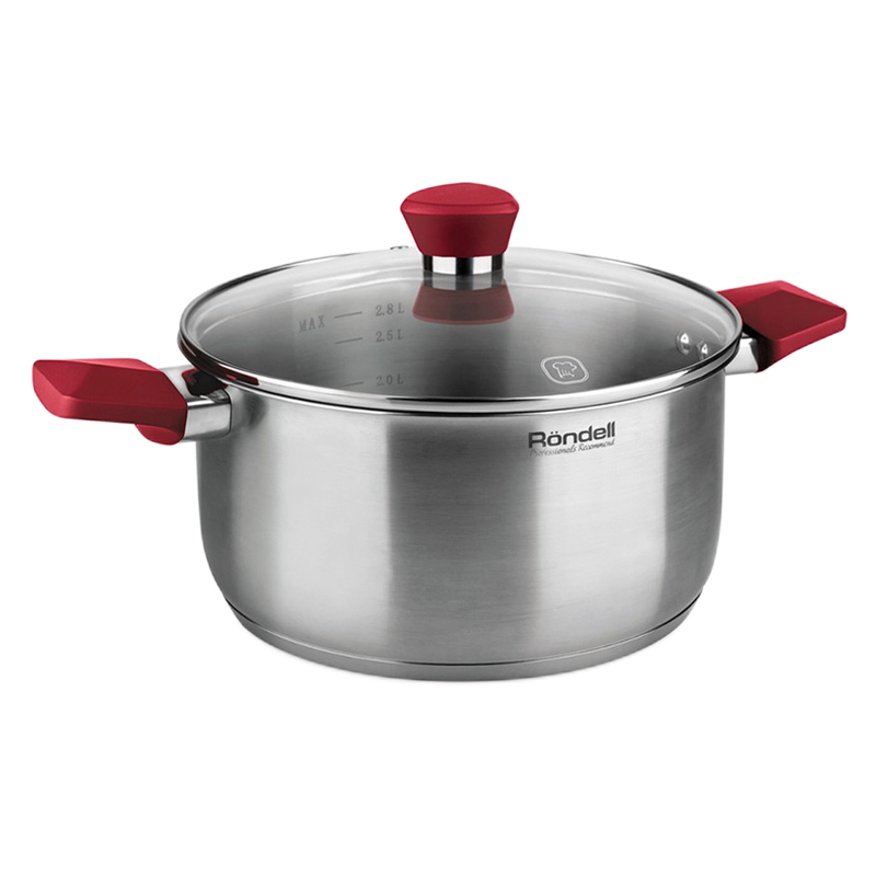 Set de vase Rondell RDS-1217, 2,8L, 20cm, Negru Argintiu