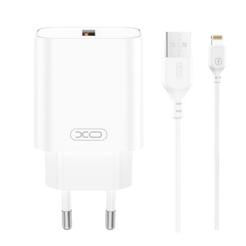 Încărcător XO CE33 + Lightning Alb