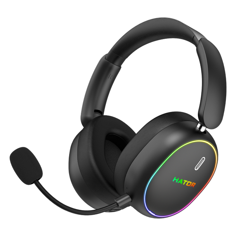 Căști gaming HATOR Phoenix 2, Bluetooth/USB, Negru