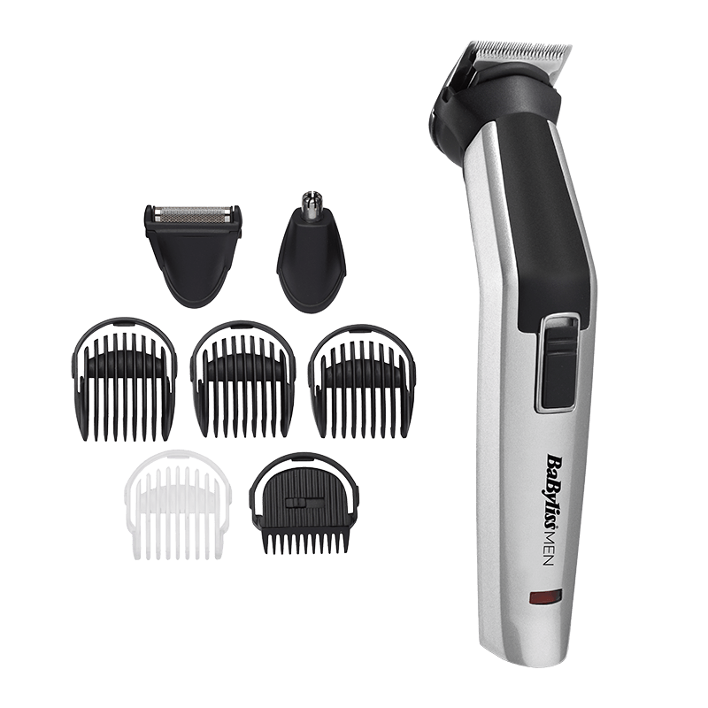 Trimmer pentru bărbați BaByliss 8-in-1 Titanium Multi Trimmer MT726E, Argintiu | Negru