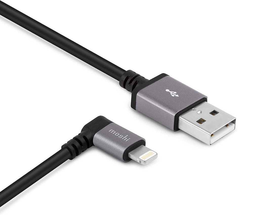 Lightning Cable Moshi, with conector 90 degrees, Black