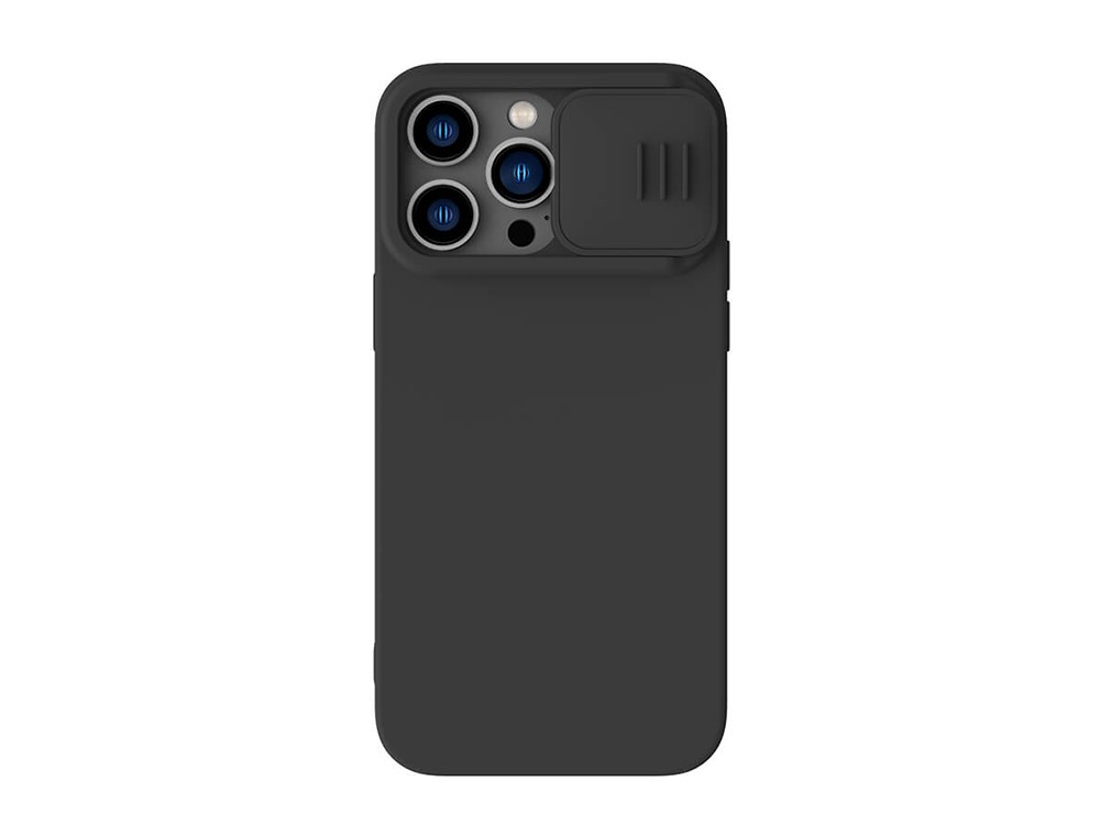 Husă Nillkin iPhone 14 Pro Max, CamShield Silky Silicone, Negru