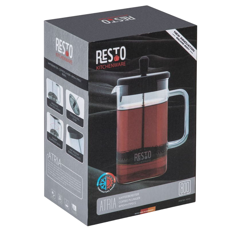 Cafetiera French Press RESTO 90504, 0,8L, Transparent