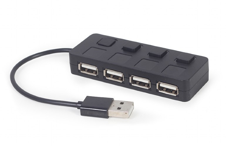 USB 2.0 Hub 4-port with switches, Gembird 