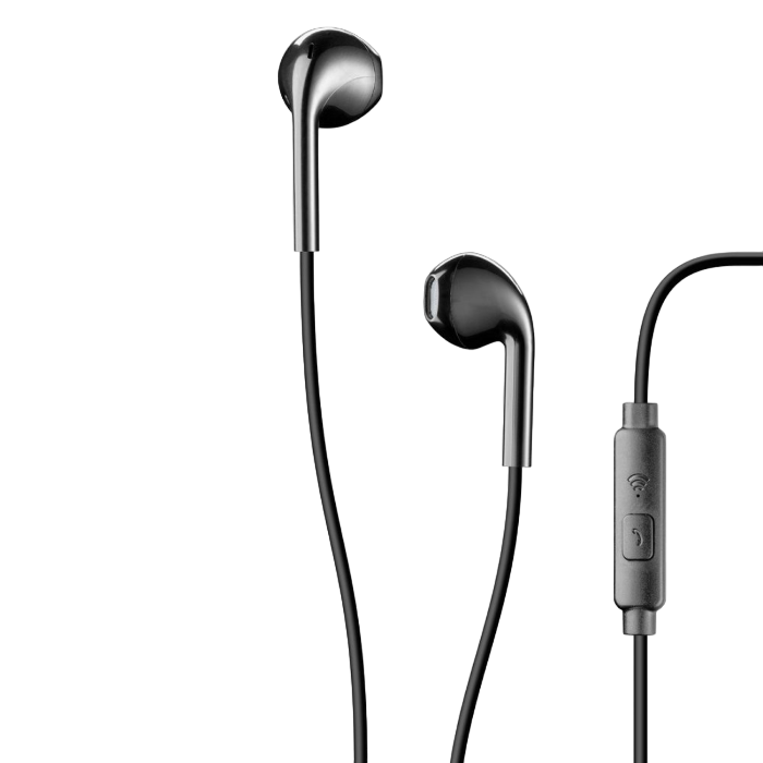 Cellular LIVE EGG-capsule earphone with mic, Black