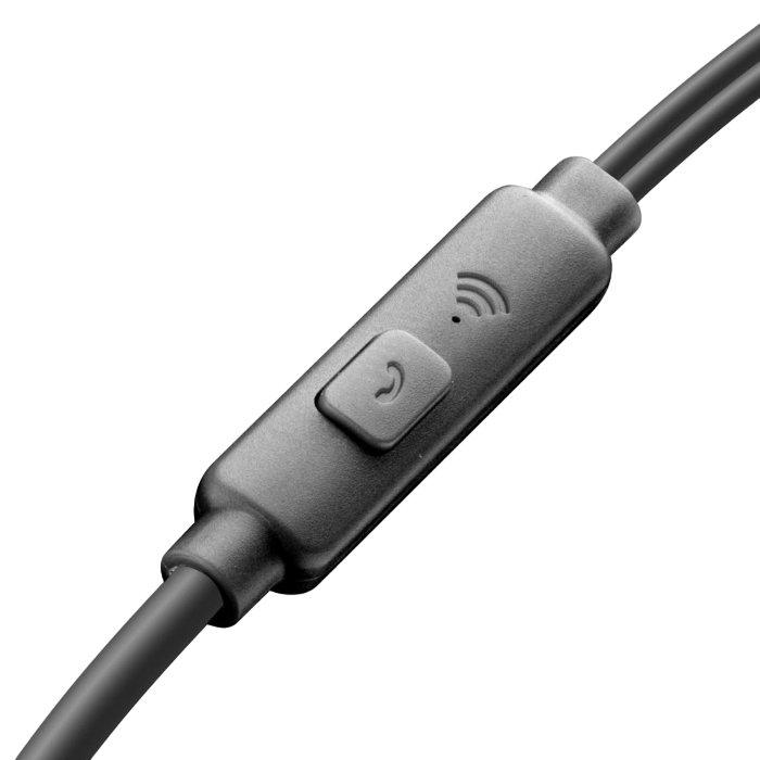 Cellular LIVE EGG-capsule earphone with mic, Black