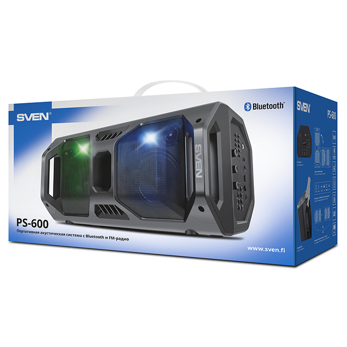 Портативная колонка SVEN PS-600, Чёрный