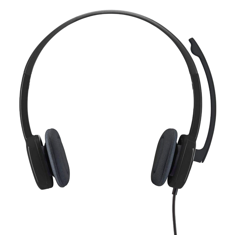 Гарнитуры для Колл-центров Logitech H151, Проводной аналоговый, Чёрный