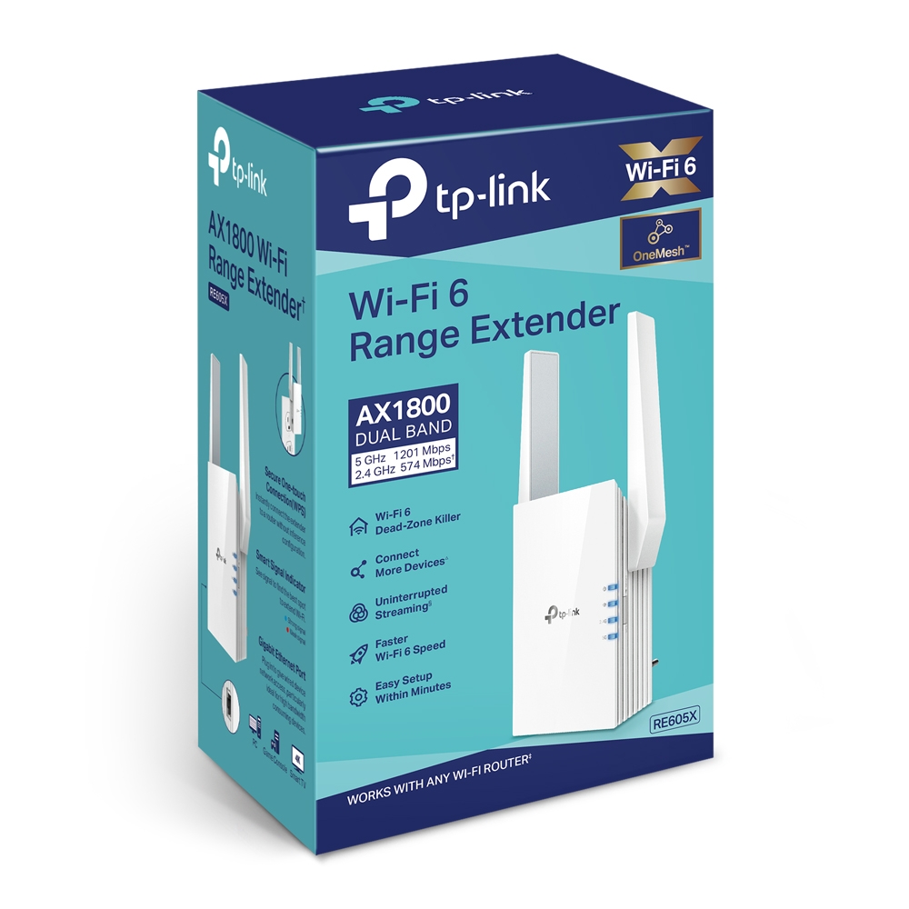Amplificator de semnal Wi‑Fi TP-LINK RE605X, 574 Mbps, 1201 Mbps, Alb