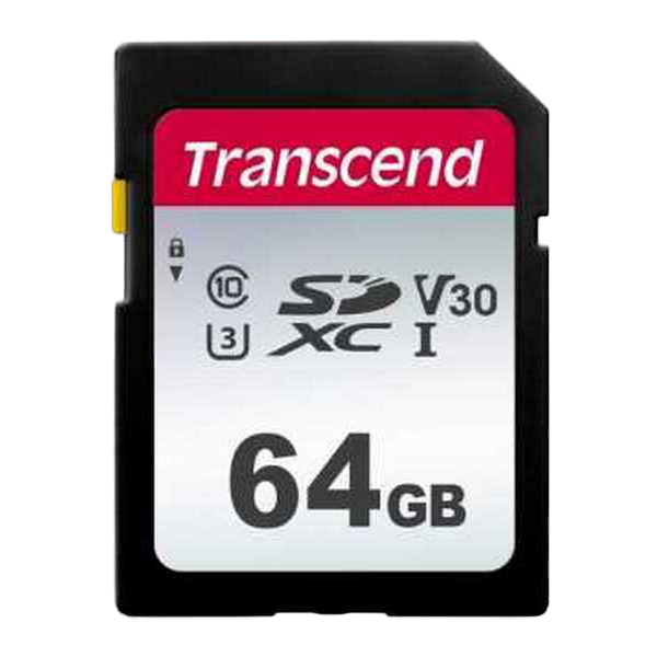 .64GB  SDXC Card (Class 10) UHS-I , U3, Transcend 300S  