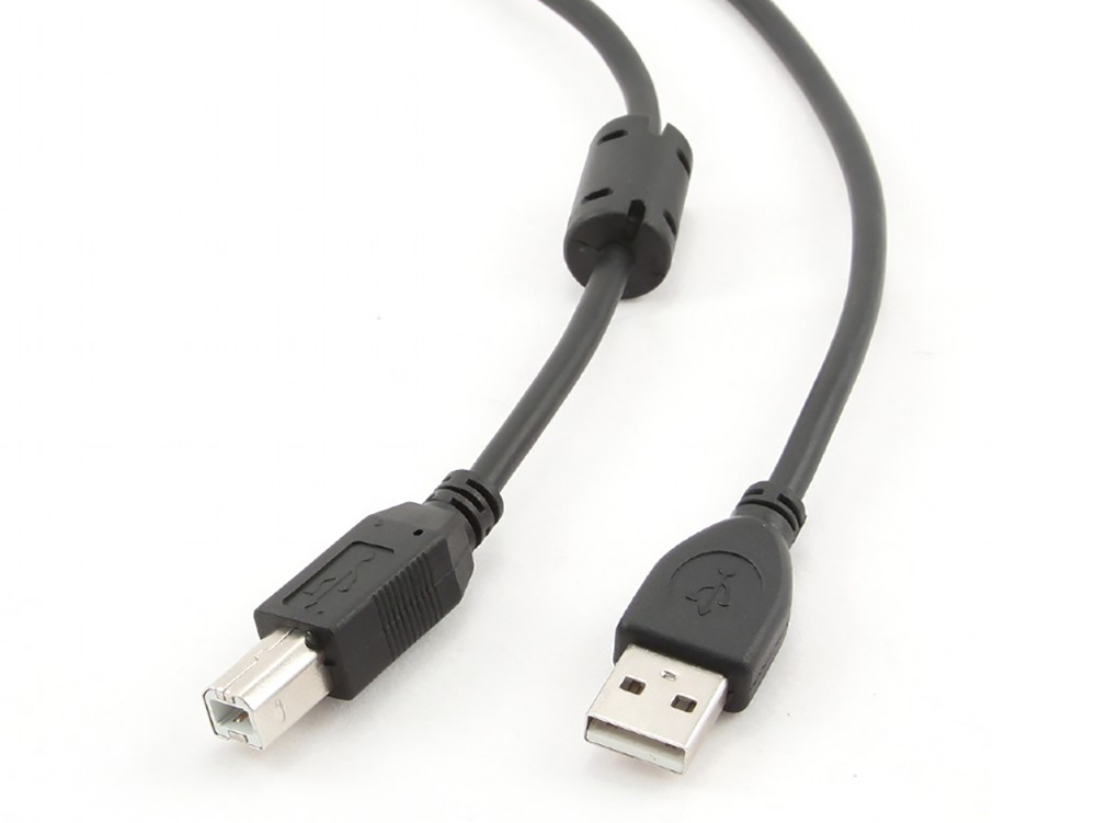 Cable USB, AM/BM,   3.0 m,  Retail pack, Cablexpert, Black, CCFB-USB2-AMBM-3M