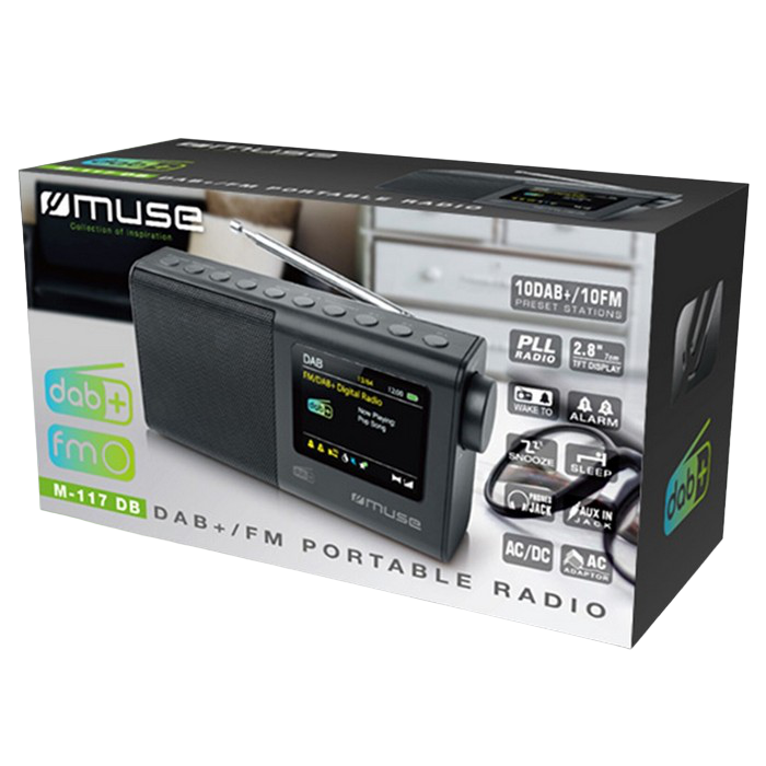 MUSE M-117 DB, Tuner DAB+, FM, LCD, Black