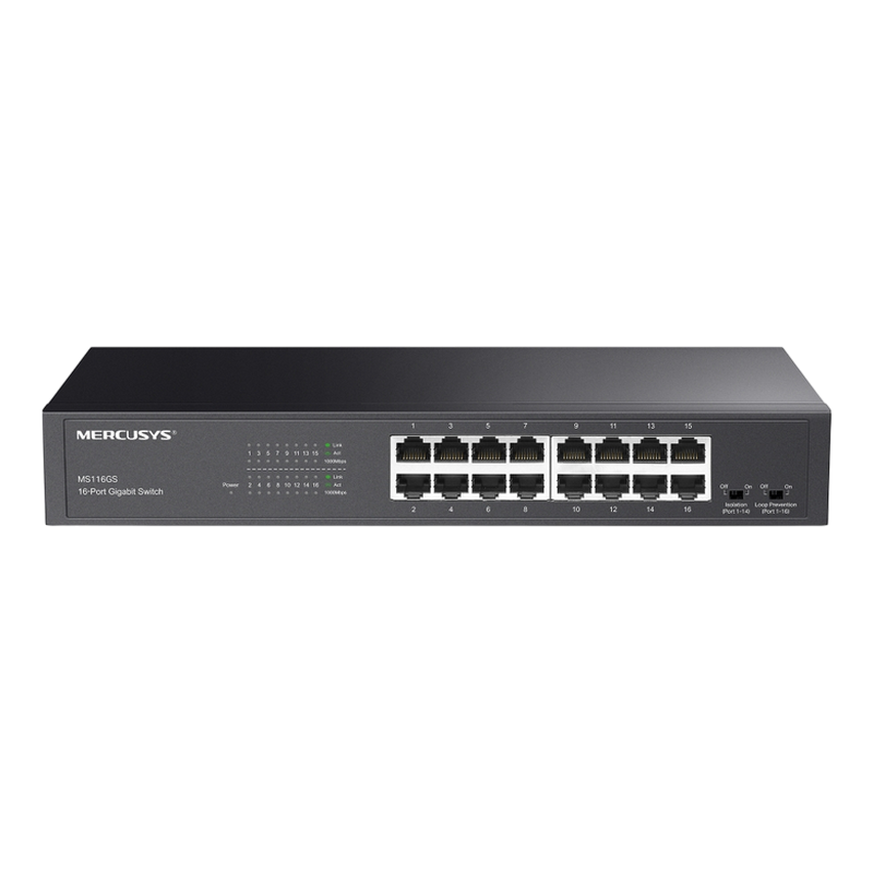 Сетевой коммутатор MERCUSYS MS116GS, 16x 10/100/1000 Мбит/с