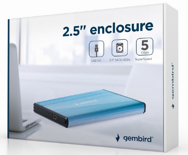 Внешний корпус Gembird EE2-U3S-3-B, Синий (EE2-U3S-3-B)