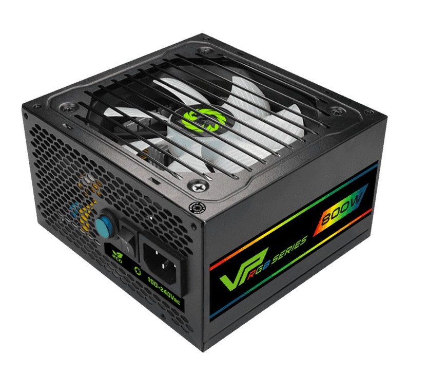 Power Supply ATX 800W GAMEMAX VP-800-RGB, 80+ Bronze, Active PFC, 120mm RGB fan