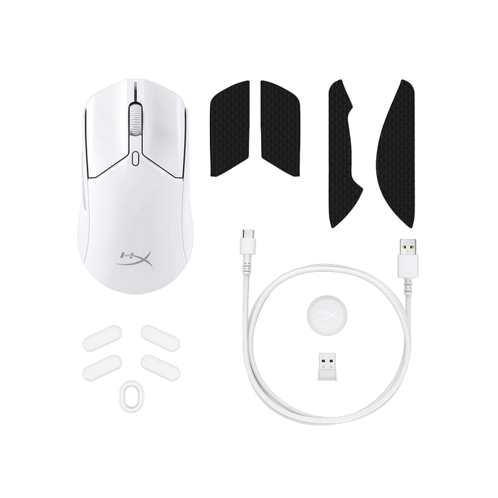 Wireless Gaming Mouse HyperX Pulsefire Haste 2, 26k dpi, 6 buttons, 50G, 650IPS, 83g, 2.4/BT, White