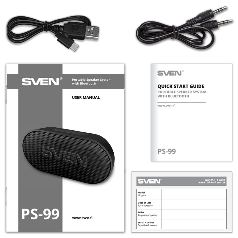 Портативная колонка SVEN PS- 99 Черный