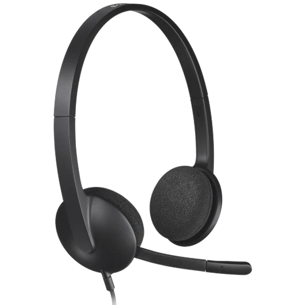 Гарнитуры для Колл-центров Logitech H340, Проводной аналоговый, Чёрный
