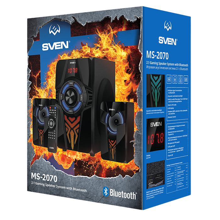 Компьютерные колонки 2.1 SVEN MS-2070, Чёрный