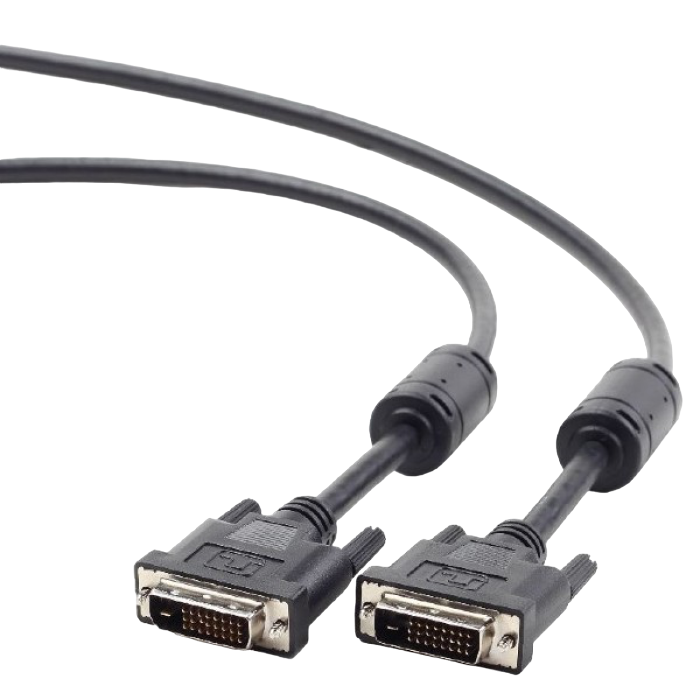 Видео кабель Cablexpert CC-DVI2-BK-6, DVI-D (M) - DVI-D (M), 1,8м, Чёрный