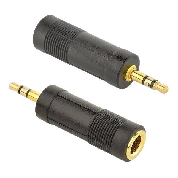 Audio Adaptor Cablexpert A-6.35F-3.5M, 6.35mm 3-pin (F) - 3.5mm 3-pin (M), Negru - photo