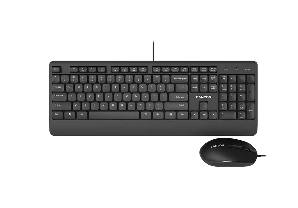 Клавиатура и мышь Canyon SET-14, Проводное, Чёрный - photo
