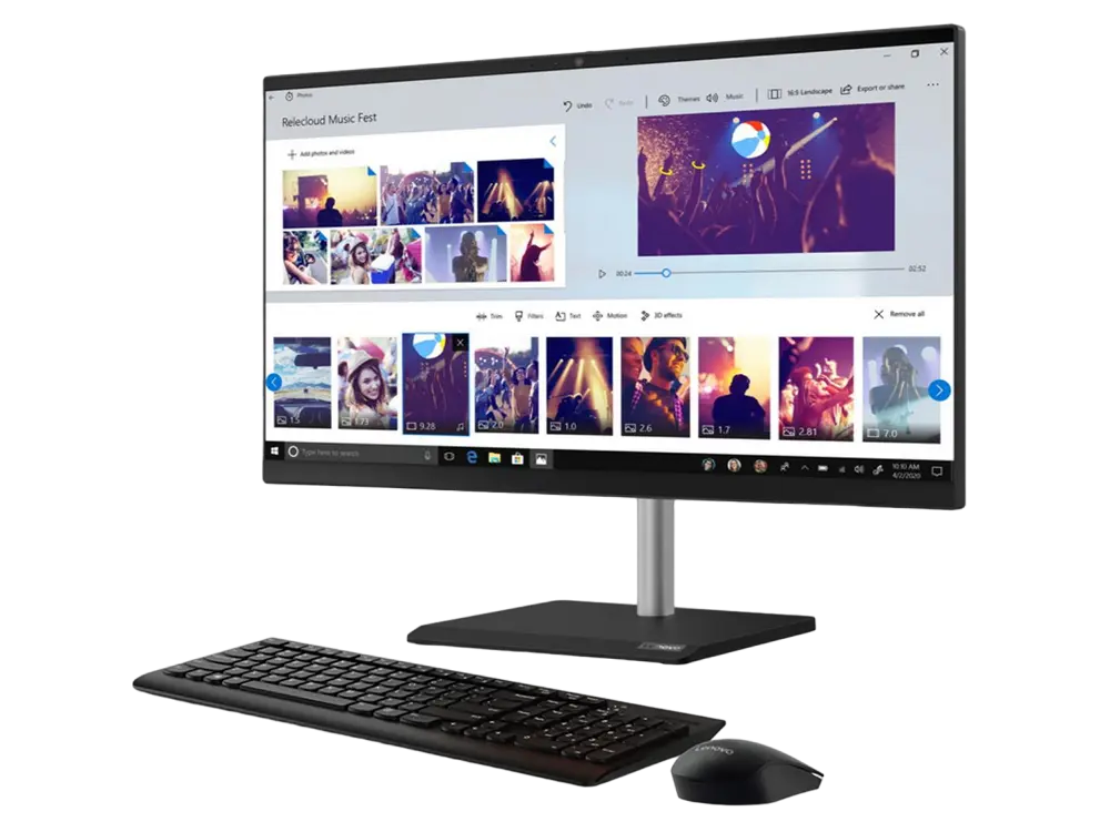 Computer All-in-One Lenovo V50a 24IMB, 23,8", Intel Core i3-10100T, 8GB/256GB, Fără SO, Negru - photo