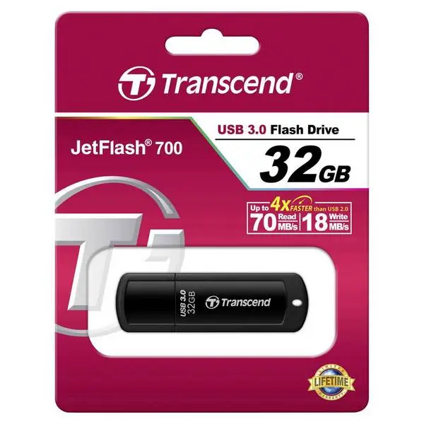 Memorie USB Transcend JetFlash 700, 32GB, Negru