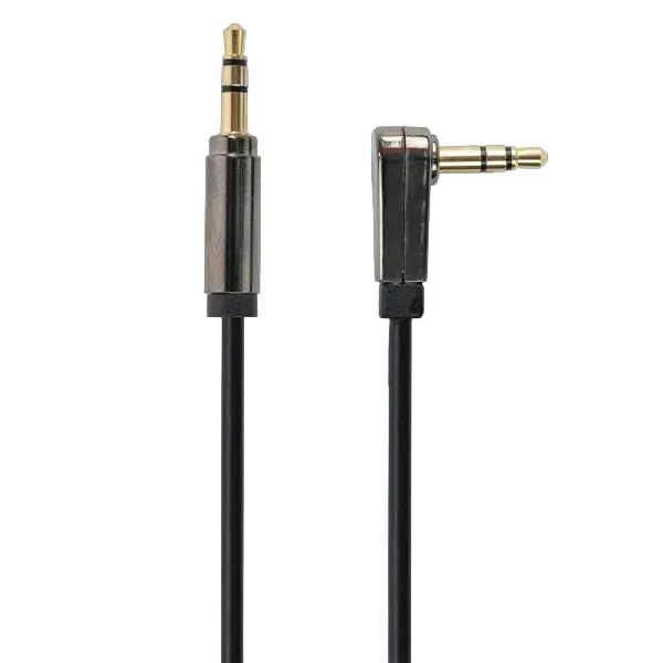 Audio Adaptor Cablexpert CCAP-444L-0.75M, 3.5mm 3-pin (M) - 3.5mm 3-pin (M), 0,75m, Negru - photo