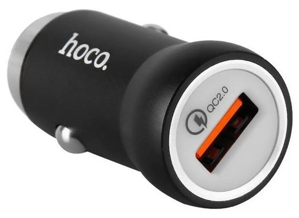 Incărcător auto Hoco Z4 Single USB charging adapter, QC2.0, 12W, Negru - photo