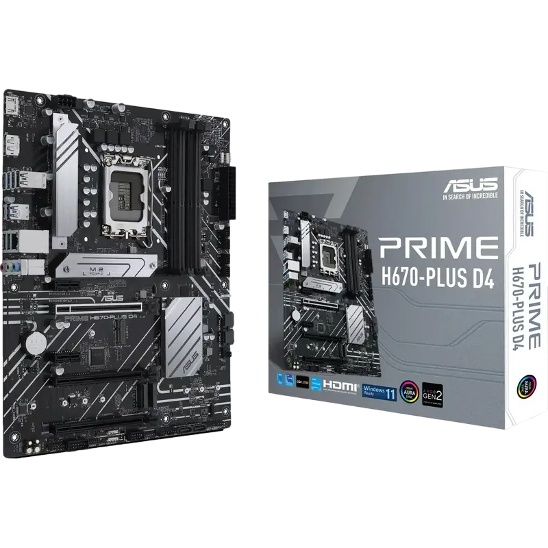 Материнская плата ASUS PRIME H670-PLUS D4, LGA1700, Intel H670, ATX - photo