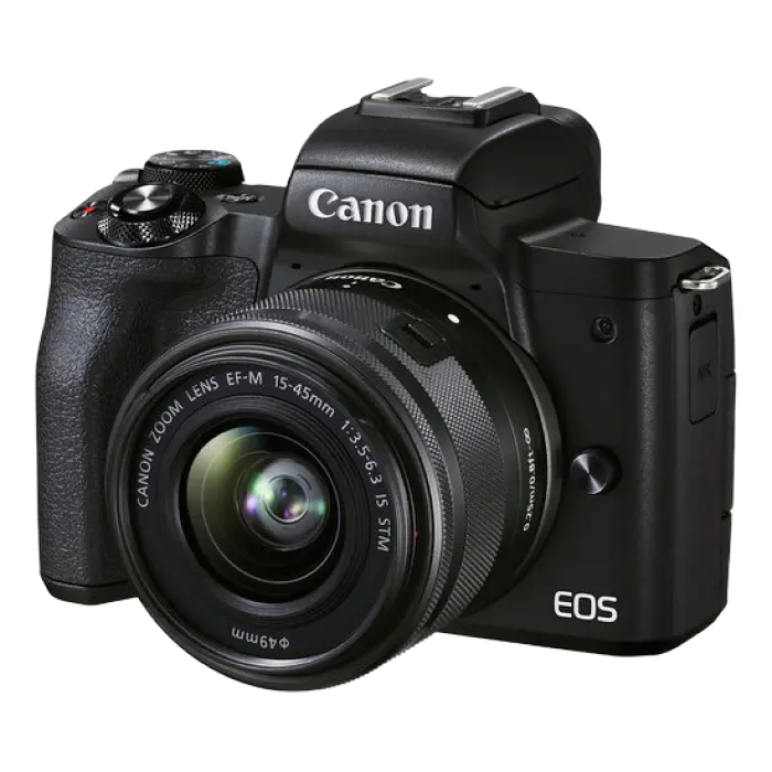 Aparat Foto Mirrorless Canon EOS M50 Mark II, Black + EF-M 15-45 IS, Negru - photo