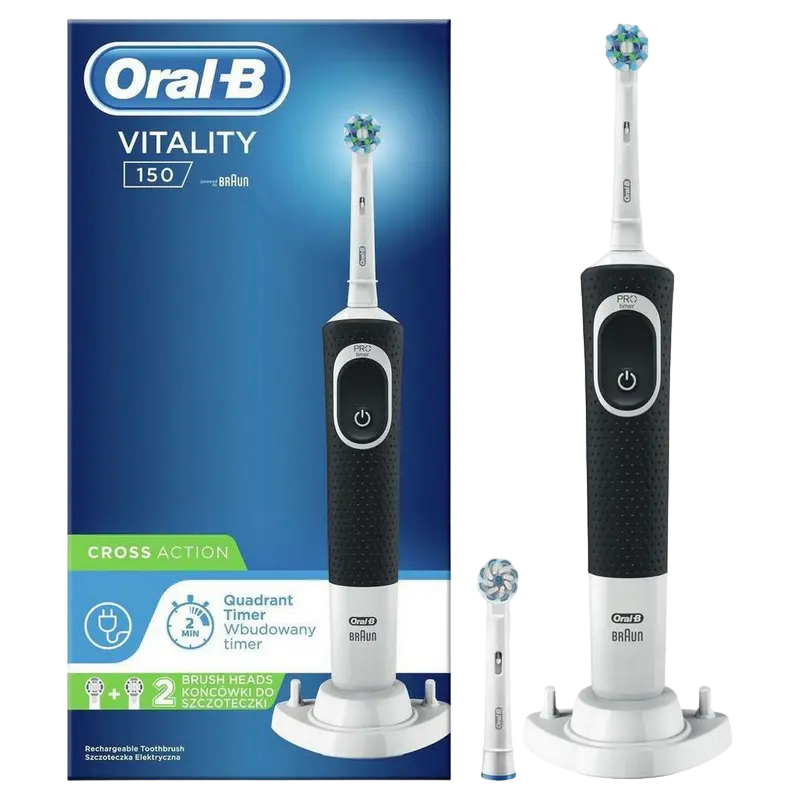 Electric Toothbrush Braun VITALITY BLACK CROSS ACTION REZ2 - photo