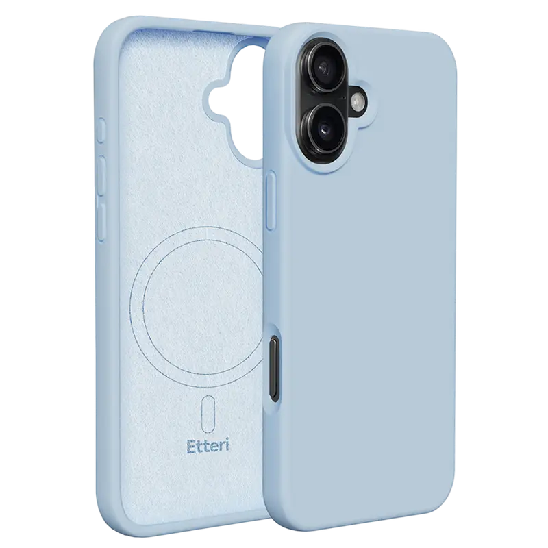 Чехол Etteri Silicone Mag case для iPhone 16 Plus, Голубой - photo