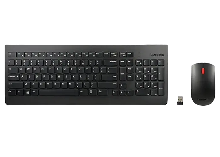 Set Tastatură + Mouse Lenovo Essential, Fără fir, Negru