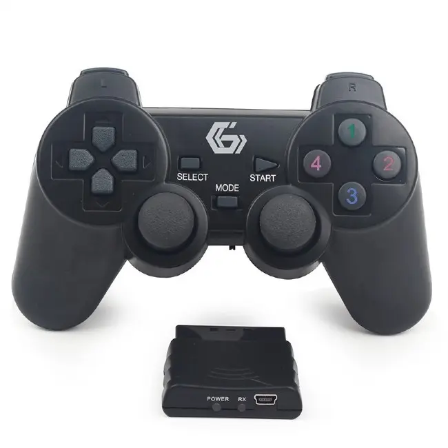 Wireless Gamepad GMB JPD-WDV-01, 4 axes D-Pad, 2 mini joysticks, 12 buttons, 2xAA, Dual vibration - photo