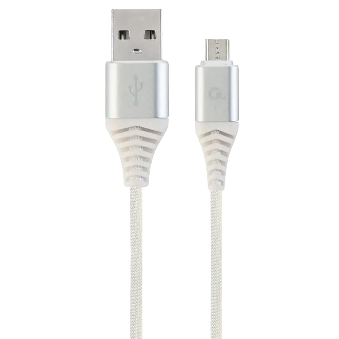 Cablu încărcare și sincronizare Cablexpert CC-USB2B-AMmBM-1M-BW2, USB Type-A/micro-USB, 1m, Alb - photo