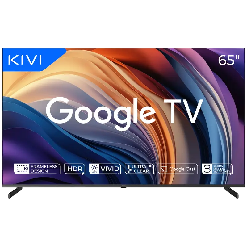 65" LED SMART TV KIVI 65U710QB, 3840x2160 4K UHD, Google TV, Negru - photo