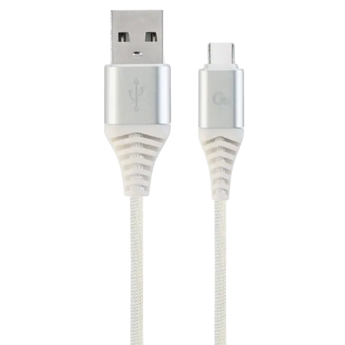 Кабель для зарядки и синхронизации Cablexpert CC-USB2B-AMCM-2M-BW2, USB Type-A/USB Type-C, 2м, Белый - photo