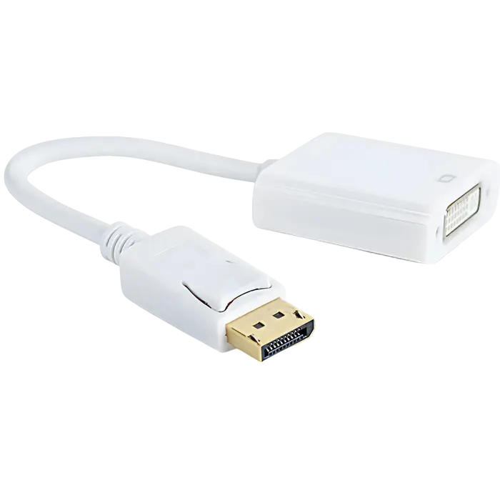 Видеоадаптер Cablexpert A-DPM-DVIF-002-W, DisplayPort (M) - DVI-I (F), 0,1м, Белый - photo