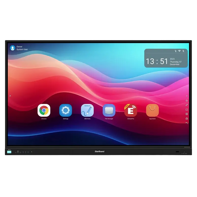 Display Interactiv StarBoard IFPD-YL5X-PRO-65, Negru 65", 4K Touch, Android 11, 8/128GB, MB311D2 - photo